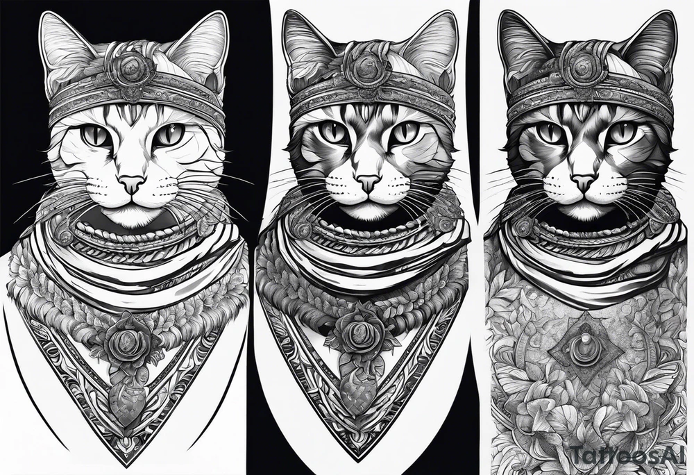 A cat dressed in a toga tattoo idea