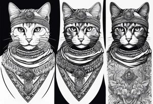 A cat dressed in a toga tattoo idea