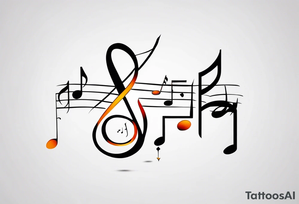 Musical notes depicting the letters R and L tattoo idea Musical notes depicting the letters R and L tattoo idea