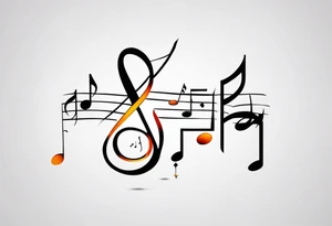 Musical notes depicting the letters R and L tattoo idea
