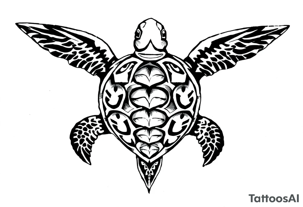 Sea turtle  tribal tattoo idea