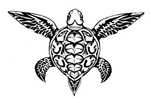 Sea turtle  tribal tattoo idea