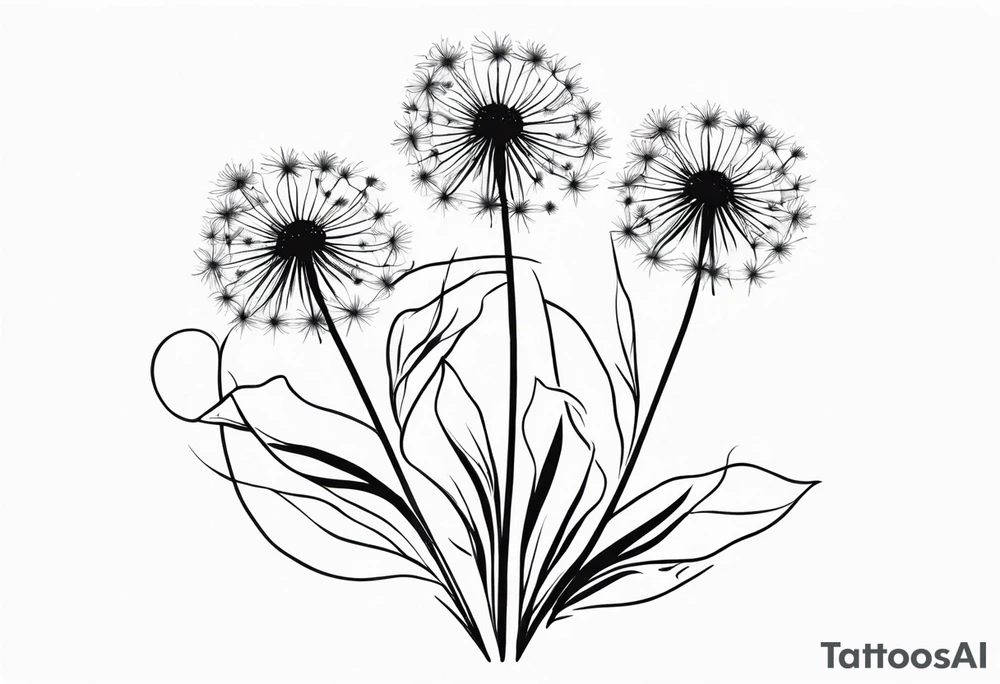 floral tattoo three dandelions tattoo idea