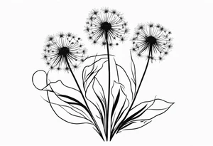 floral tattoo three dandelions tattoo idea