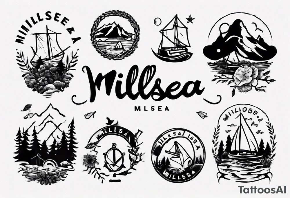 The word "MILLSEA", with an outdoors vibe tattoo idea