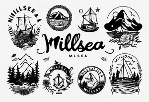 The word "MILLSEA", with an outdoors vibe tattoo idea