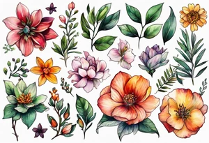 tiny botanic tattoo idea