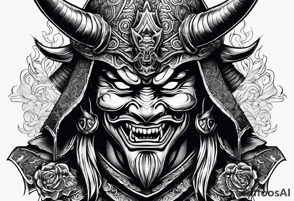 devil samurai mask tattoo idea