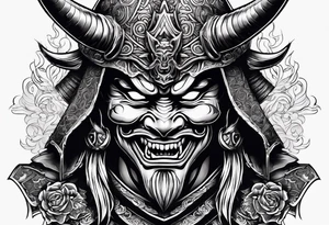 devil samurai mask tattoo idea