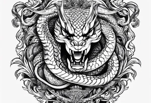 Trident weapon with snake tattoo idea