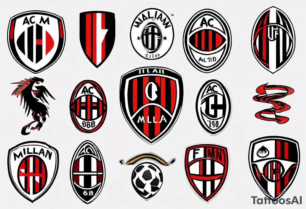 ac milan, soccer, ultras fan tattoo idea