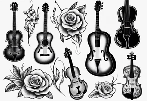 ACOUSTIC GUITAR AND VIOLIN tattoo idea