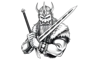 a viking with a sword. tattoo idea