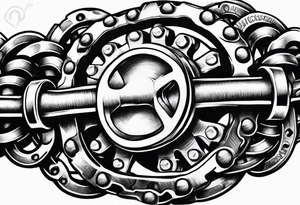 thick bike chain wrist tattoo idea