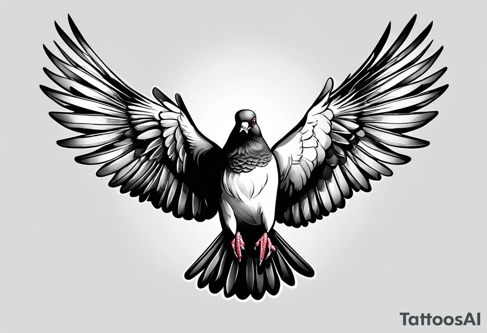 discipline, pain and catholic religion. pigeon. tattoo idea discipline, pain and catholic religion. pigeon. tattoo idea