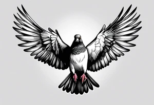 discipline, pain and catholic religion. pigeon. tattoo idea