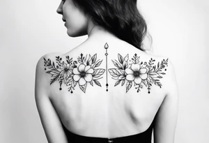 cherche la magie dans tout On collar bones with sparkles and flowers tattoo idea