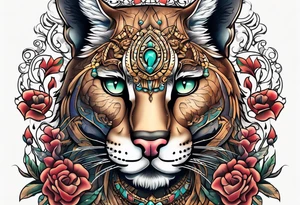 Puma with third eye tattoo idea