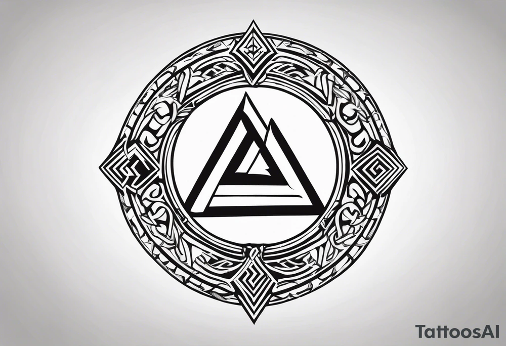 Valhalla valknut shield axe sword tattoo idea