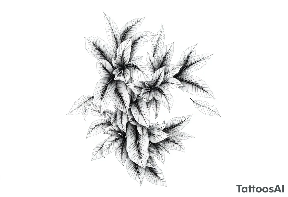 Amazon rainforest foliage tattoo idea