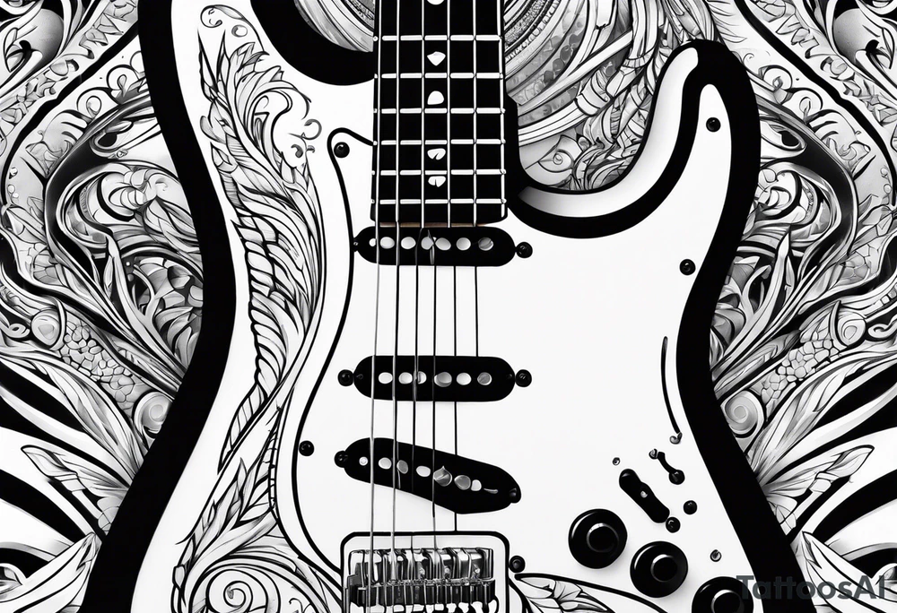 fender electric guitar tattoo idea
