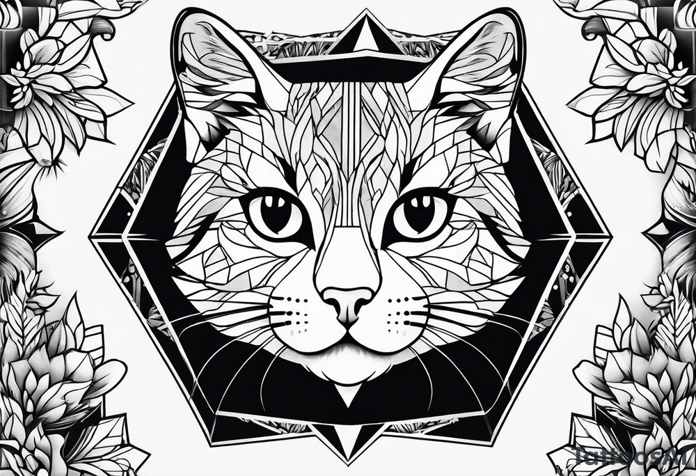a cute cat tattoo idea
