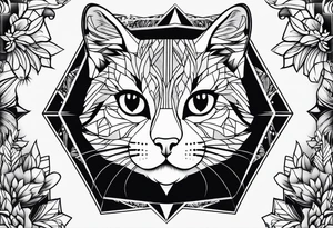 a cute cat tattoo idea