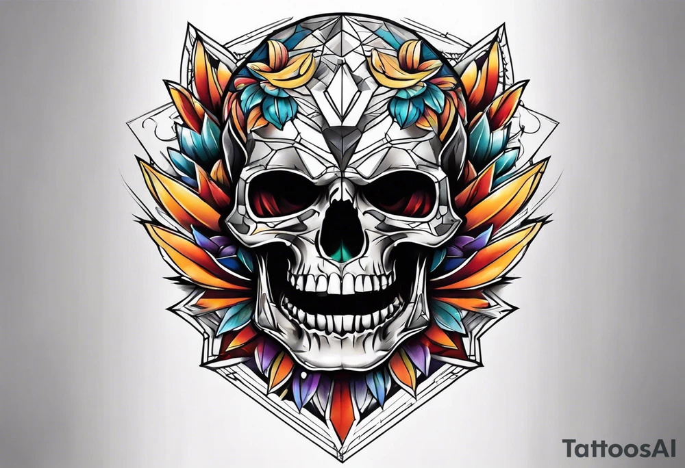 skull mouth open tattoo idea