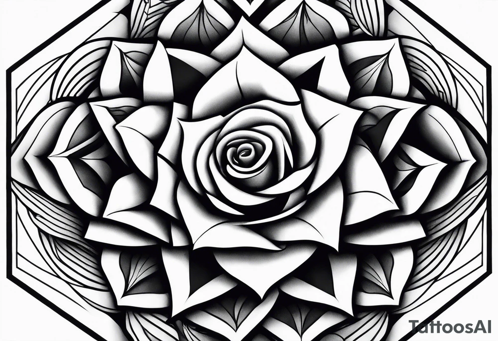 Mc Escher rose make it more mc Escher tattoo idea