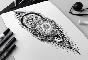 futuristic style on left arm tattoo idea