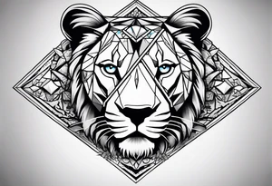 diamond in a lioness tattoo idea