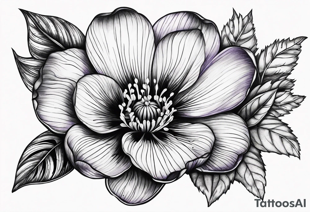 Thumbprint violet flower tattoo idea