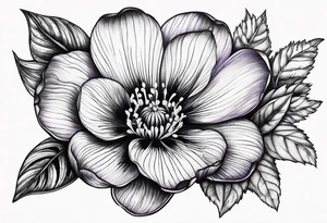 Thumbprint violet flower tattoo idea