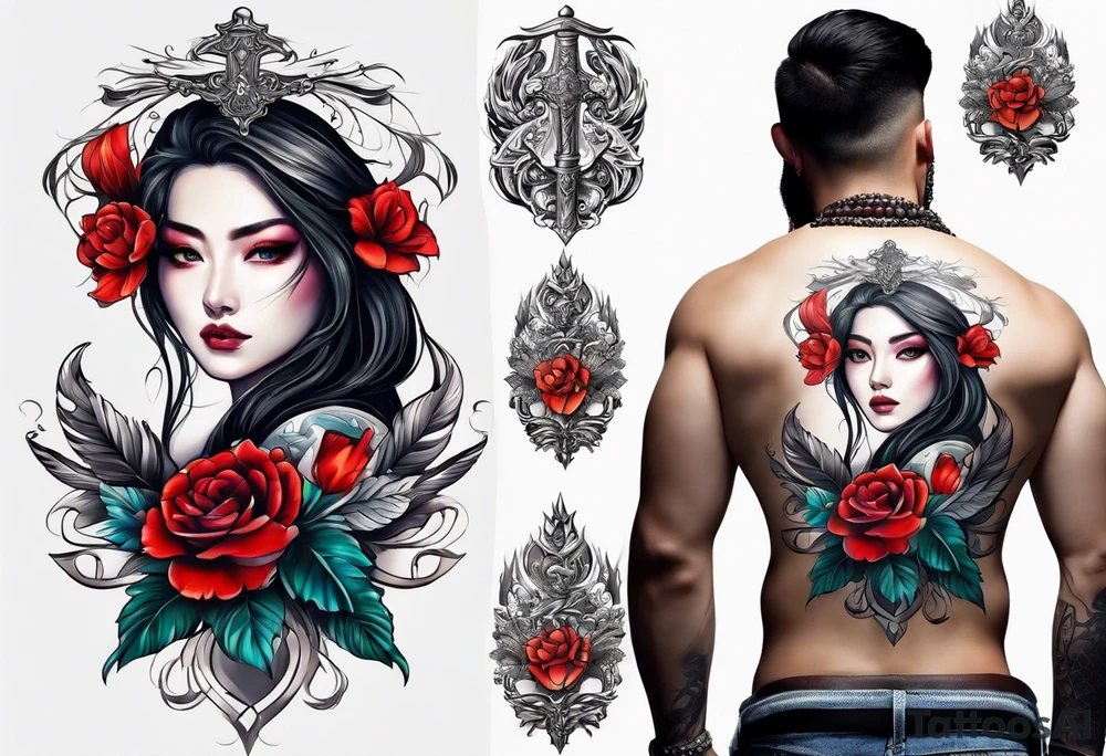 back sword tattoo tattoo idea