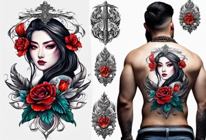 back sword tattoo tattoo idea