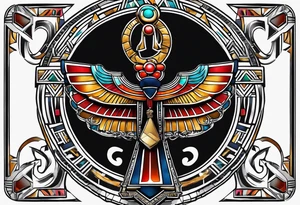 ankh symbol , ancient egyptian pyramids , black Egyptians tattoo idea