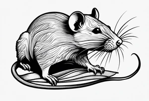 Rat without Flowers on beach tattoo idea