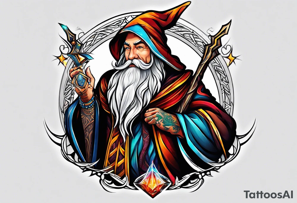 wizard with magic tattoo idea
