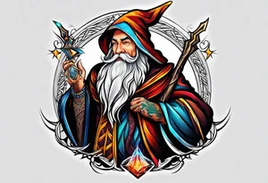 wizard with magic tattoo idea
