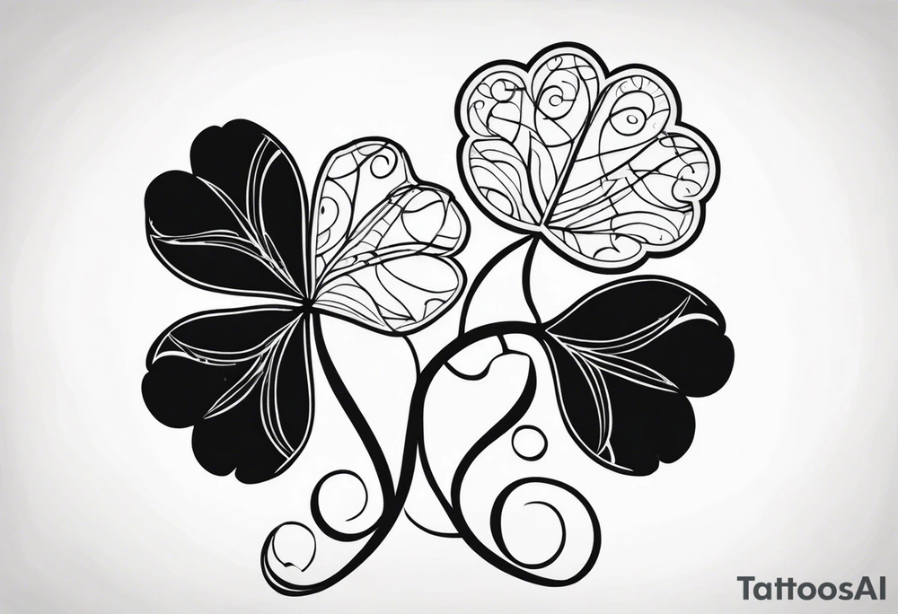 a single three leaf clover with vine tattoo idea