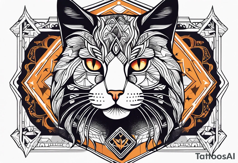 Cat with the words STRAY NATION underneath tattoo idea