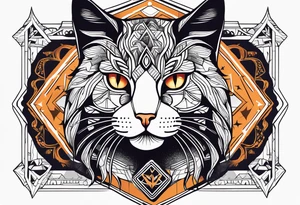 Cat with the words STRAY NATION underneath tattoo idea