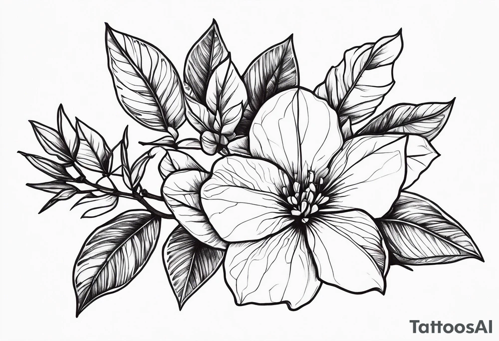 fine line bouganvillea tattoo idea