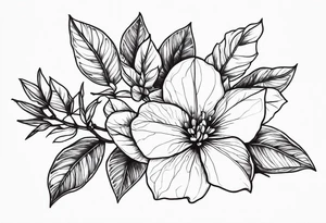 fine line bouganvillea tattoo idea