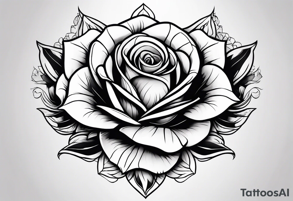 Rose in vampire teeth tattoo idea