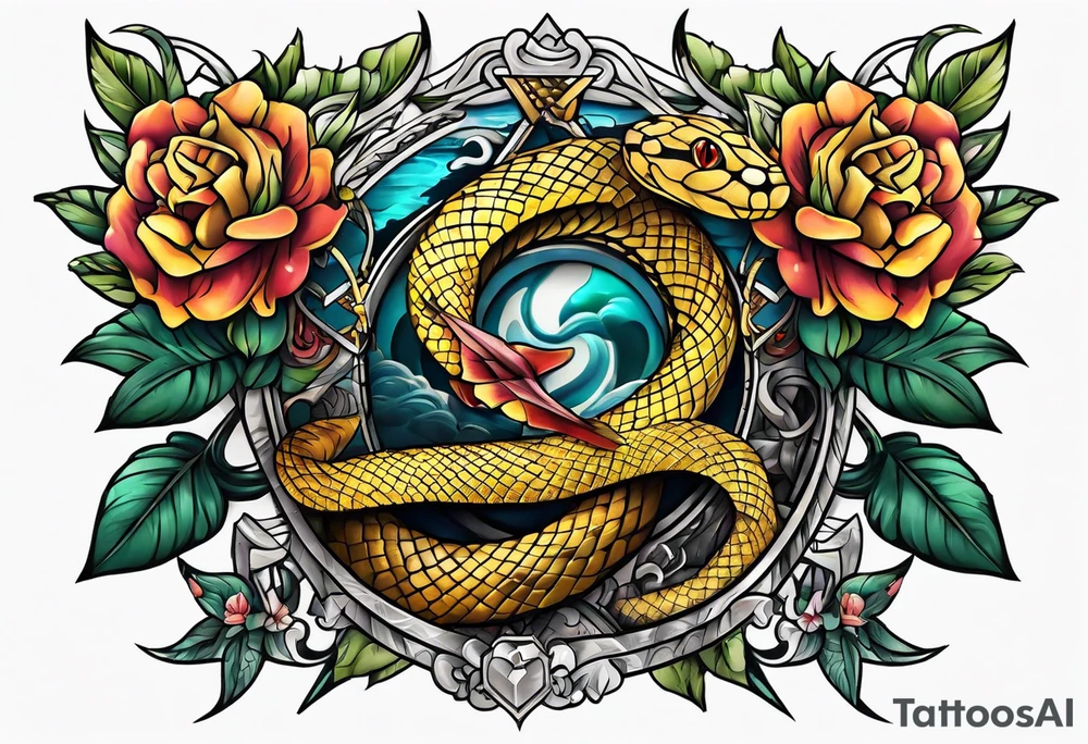 snake and dagger tattoo idea