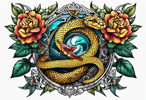 snake and dagger tattoo idea