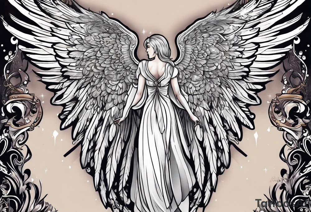Angel wings that say pop tattoo idea