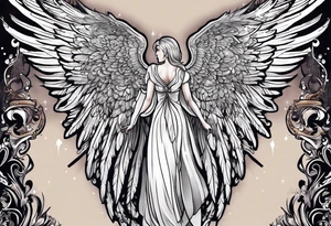 Angel wings that say pop tattoo idea