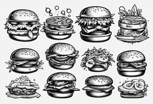 burger tattoo idea